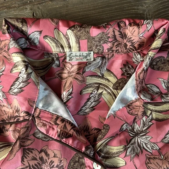 Free People Pillow Talk floral banana print poly short set pajamas EUC size M - Picture 5 of 9